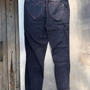 Heart Pocket Dark Blue Skinny Jeans